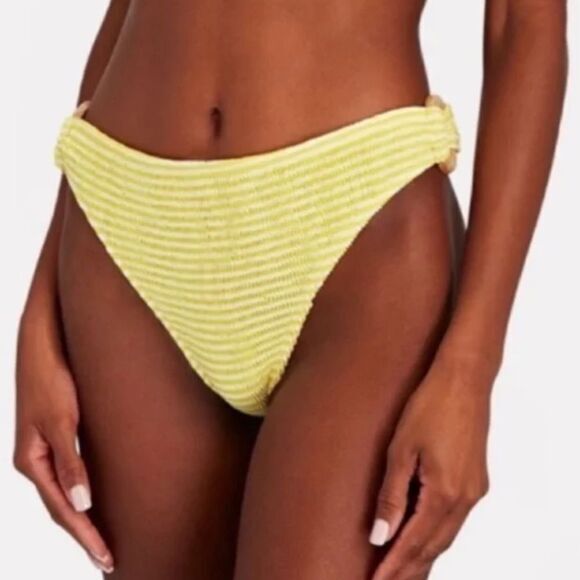 NEW Cleonie X Free People ripple brief striped bikini bottom,‎ one size - Picture 1 of 15